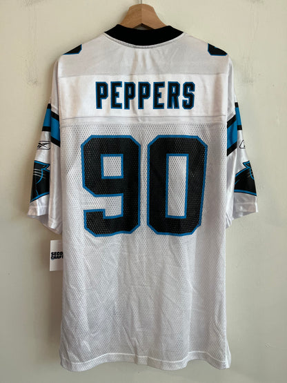 00s Carolina Panthers Julius Peppers Reebok Away Jersey (L)