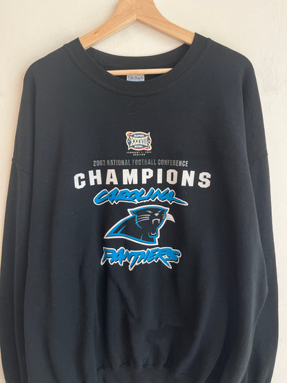 2003 Carolina Panthers Faded NFC Champions Crewneck (XL)
