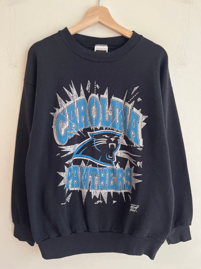 1993 Carolina Panthers Shattered Spell Out Warfield Crewneck (XL)
