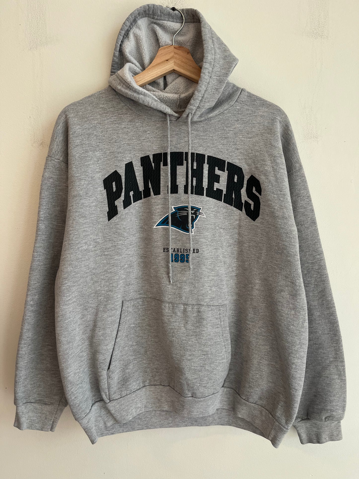 2004 Carolina Panthers Grey Spell Out NFL Hoodie (L)