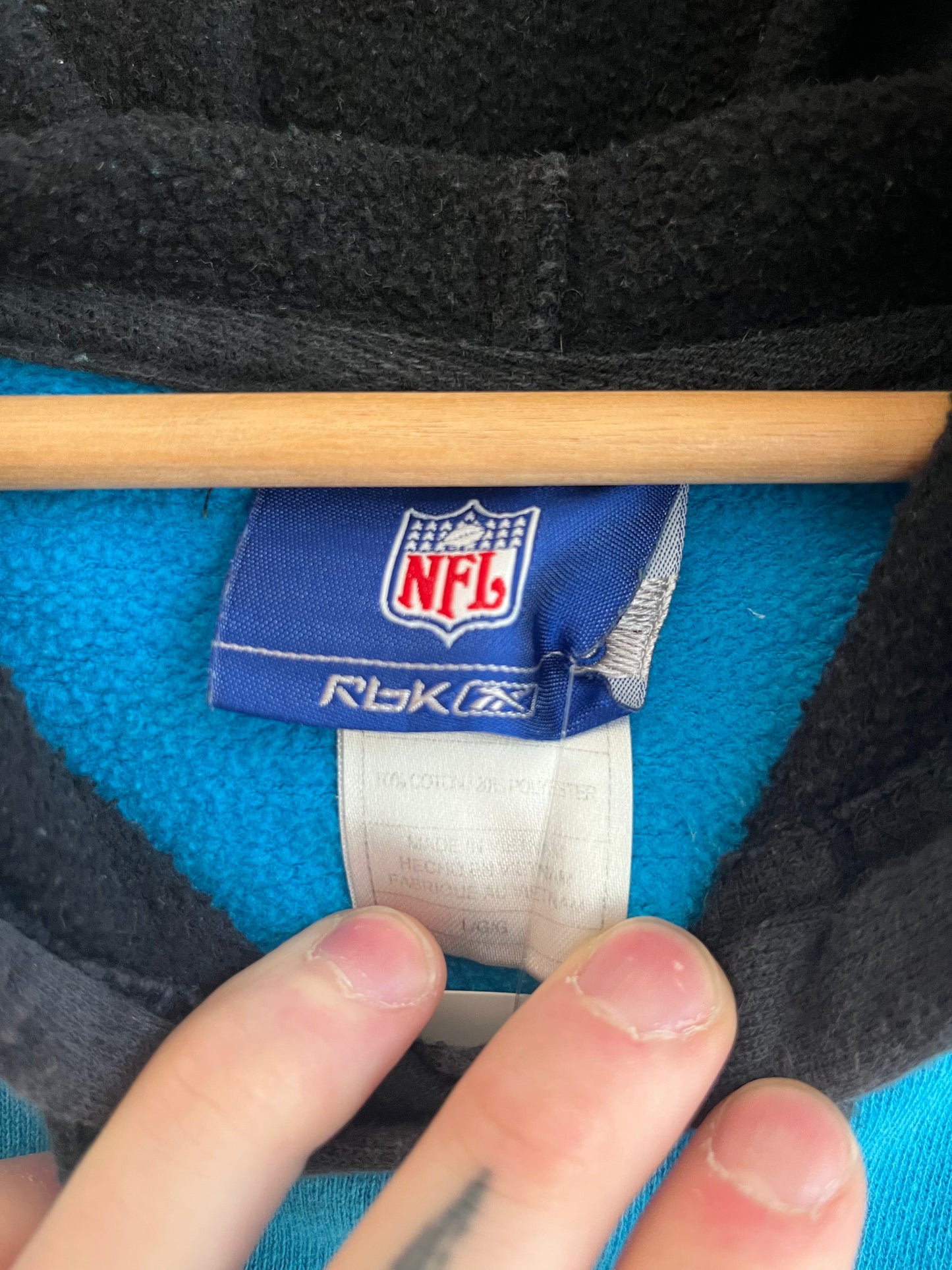 00s Carolina Panthers Two Tone NFL Reebok Hoodie (L)
