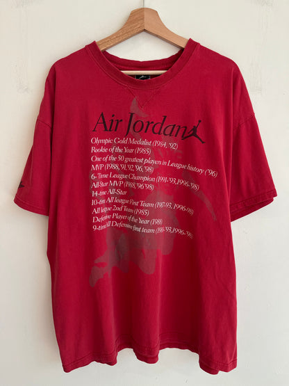 00s Air Jordan Career Achievements Red Tee (XL)