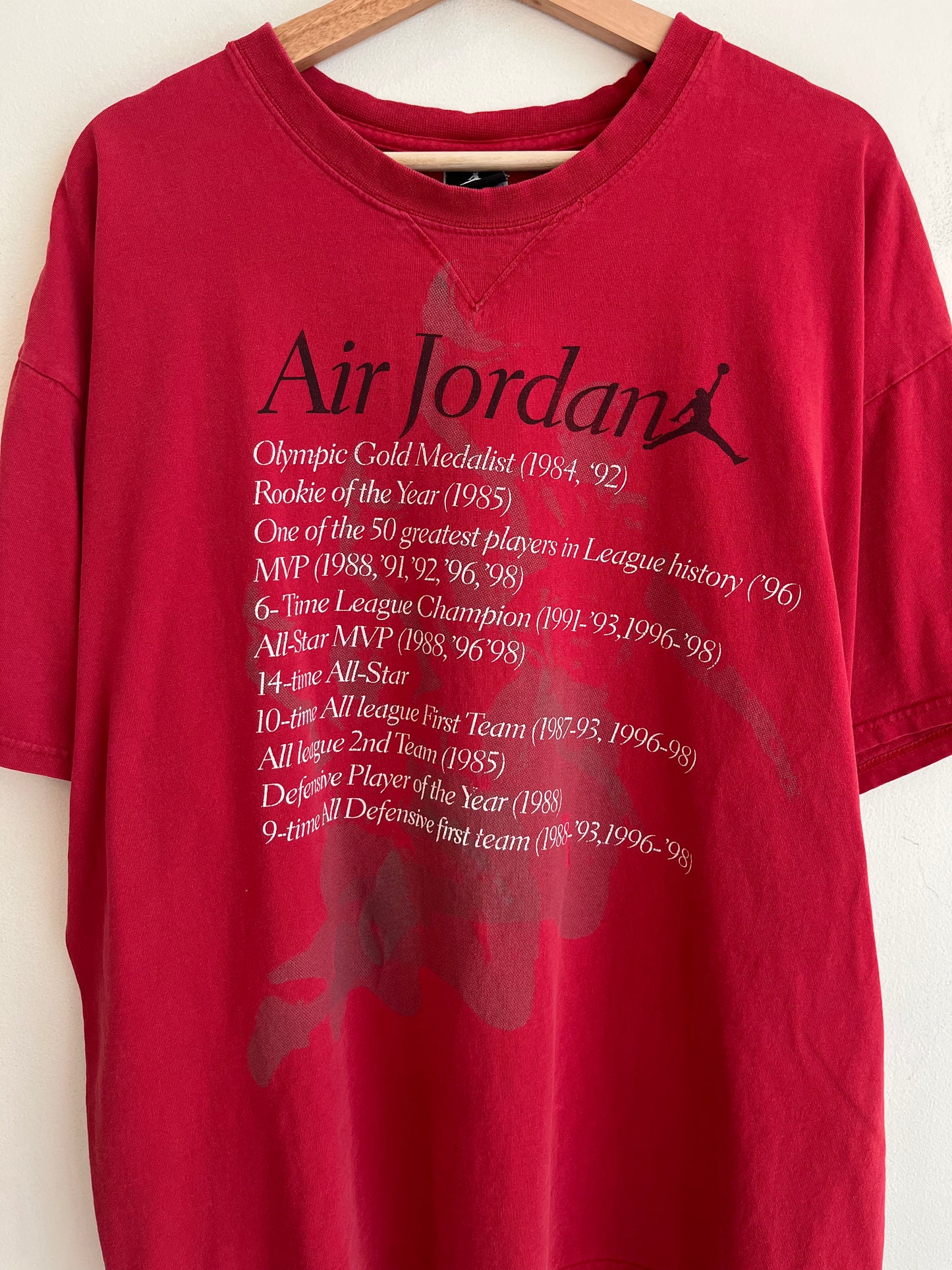 00s Air Jordan Career Achievements Red Tee (XL)