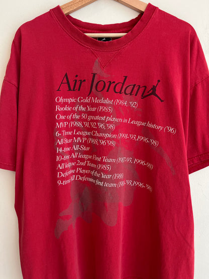 00s Air Jordan Career Achievements Red Tee (XL)