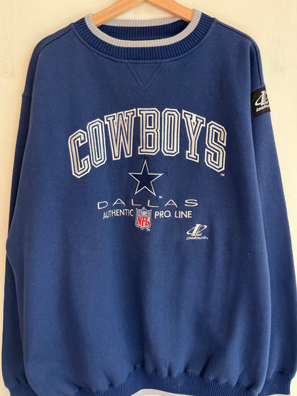 90s Dallas Cowboys Logo Athletic Embroidered Pro Line Crewneck (XL)