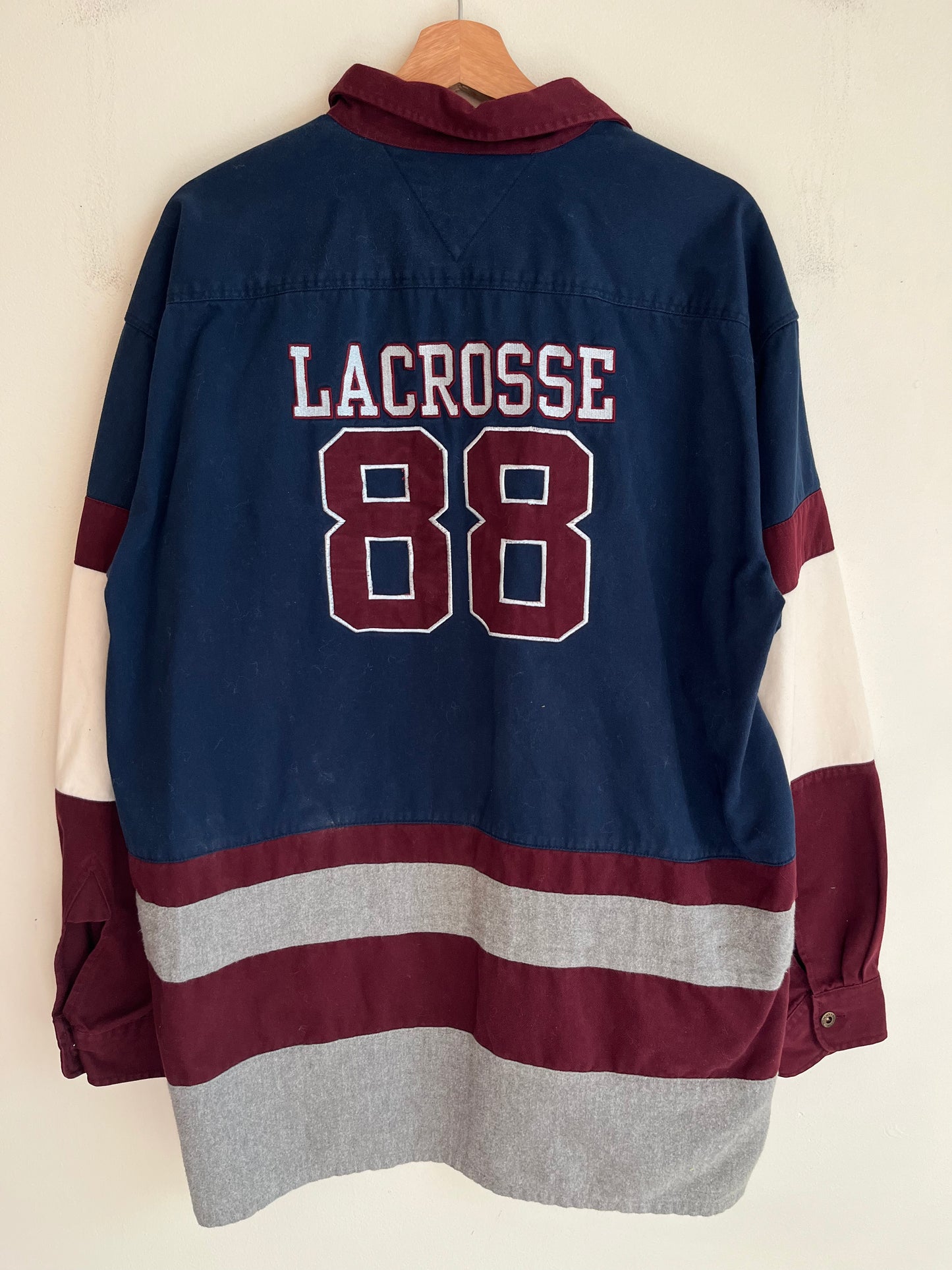 90s Tommy Hilfiger 88th Lacrosse Rugby Long Sleeve Shirt (L)