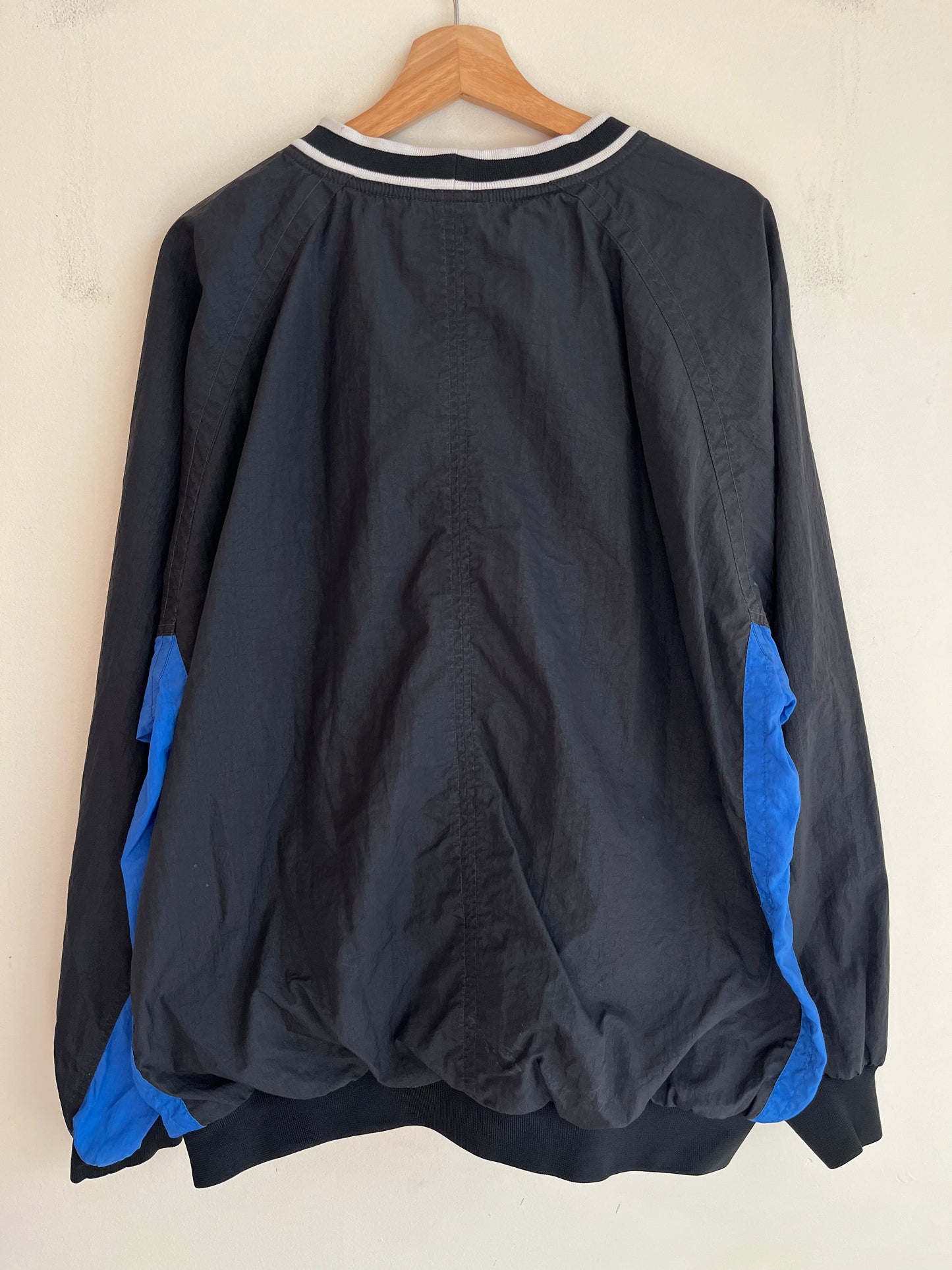 90s Nike Center Swoosh Black & Blue Windbreaker (XL)