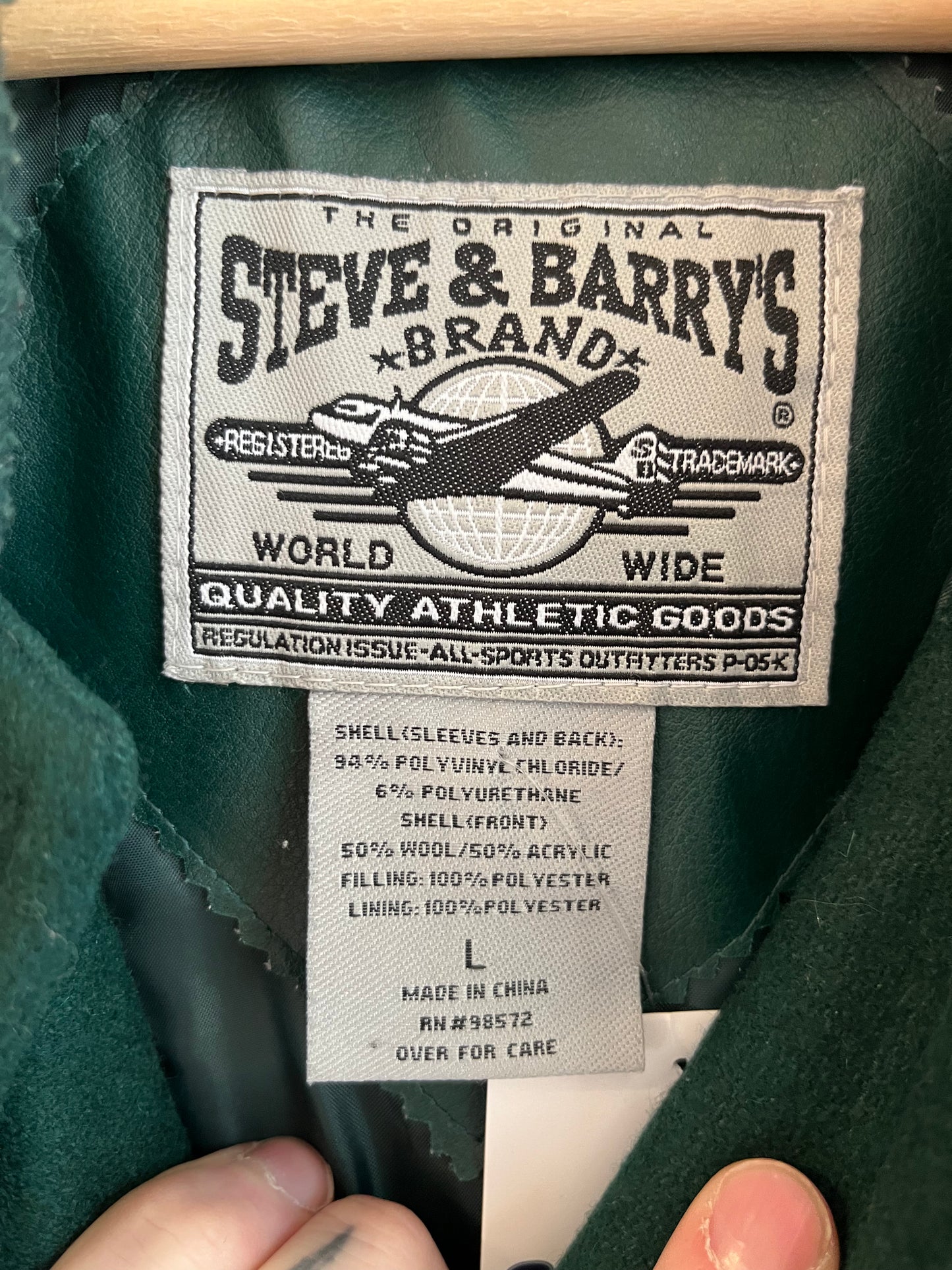 90s University of Miami Hurricanes Steve & Barry's Letterman Jacket (L)