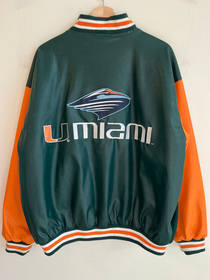 90s University of Miami Hurricanes Steve & Barry's Letterman Jacket (L)