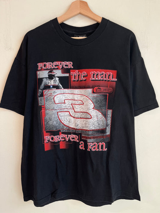 00s Dale Earnhardt Nascar "Forever The Man..." Black Tee (L)