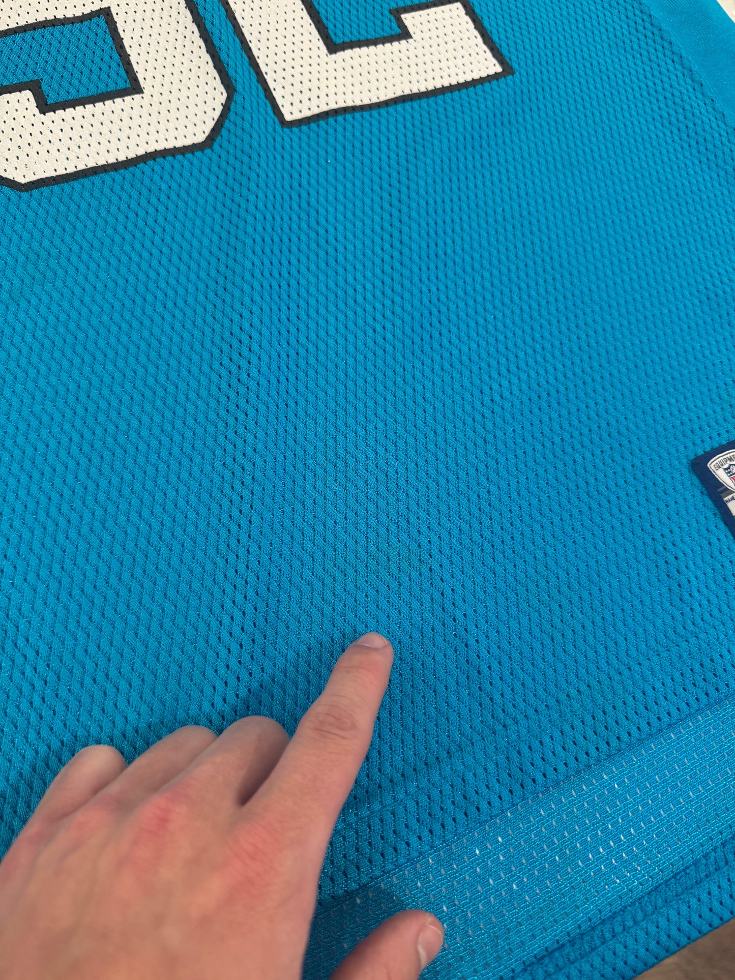00s Carolina Panthers Jon Beason Electric Blue Jersey (Youth XL)
