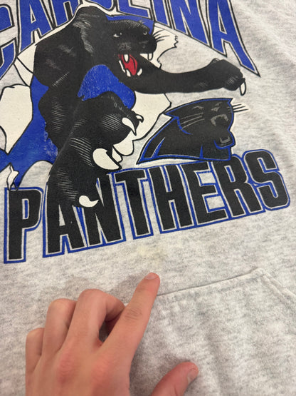 90s Carolina Panthers Breakthrough Front/Back Graphic Bootleg Hoodie (XXL)