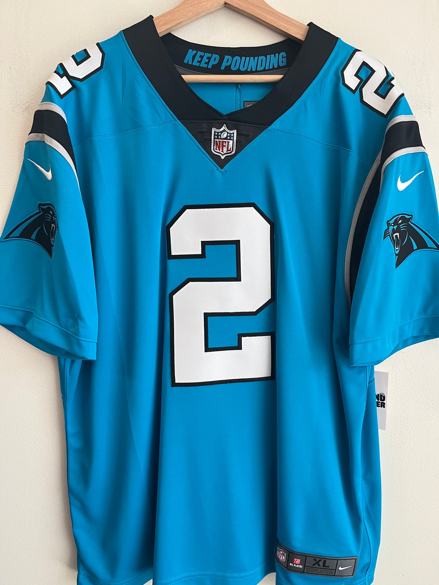 2021 Carolina Panthers DJ Moore Deadstock Electric Blue Jersey (XL)