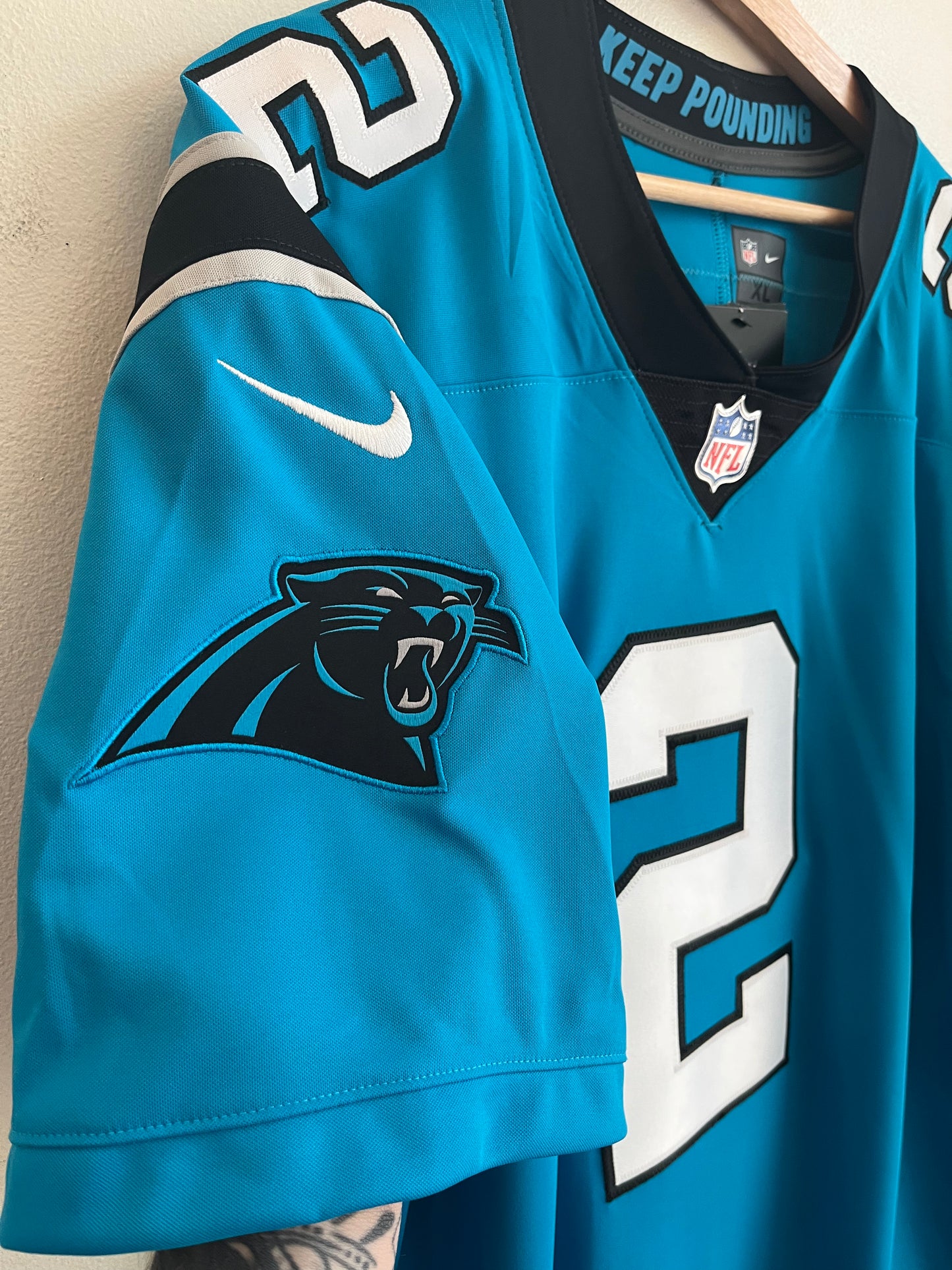 2021 Carolina Panthers DJ Moore Deadstock Electric Blue Jersey (XL)