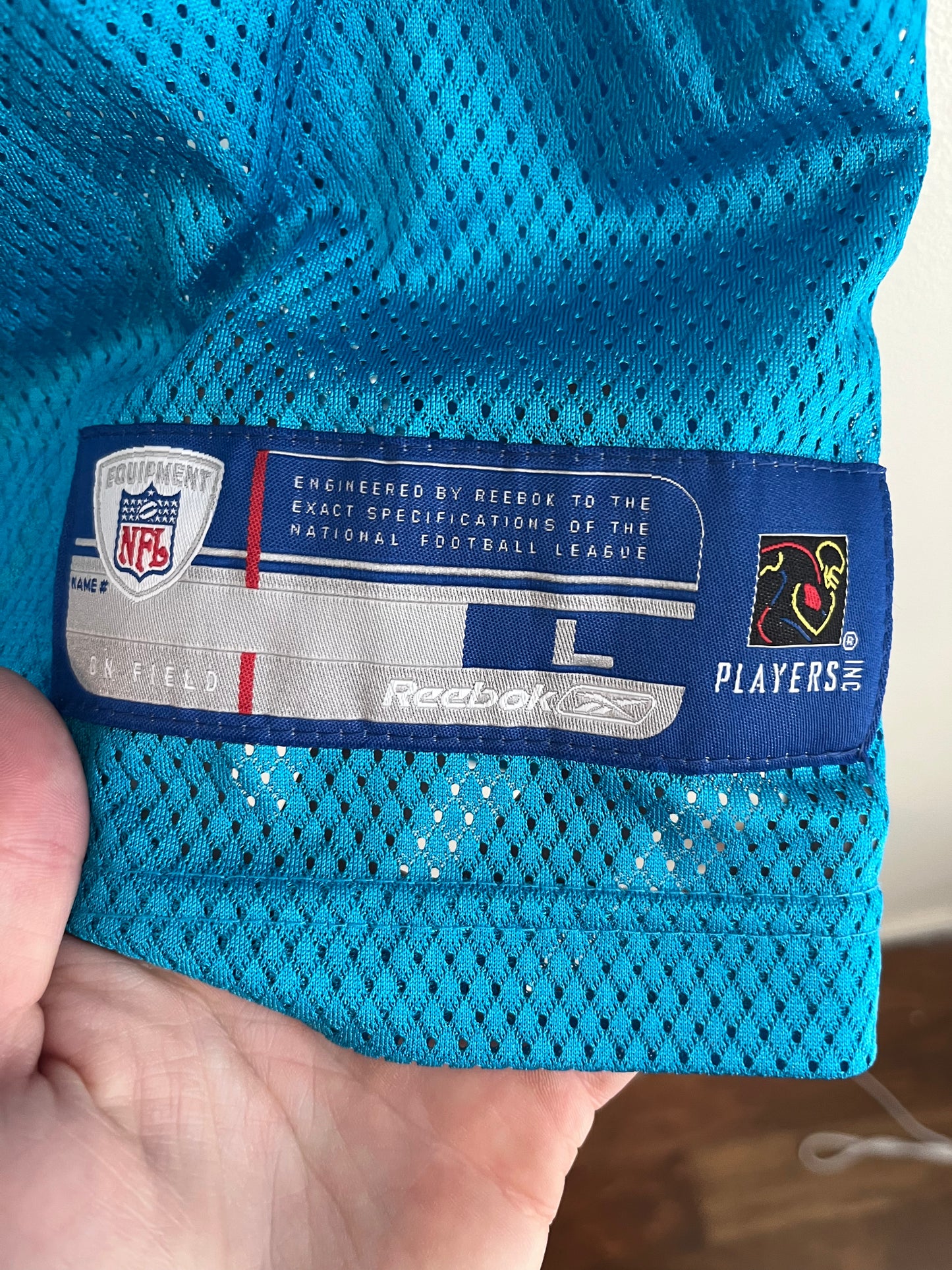 00s Carolina Panthers Keary Colbert Reebok Electric Blue Jersey (L)