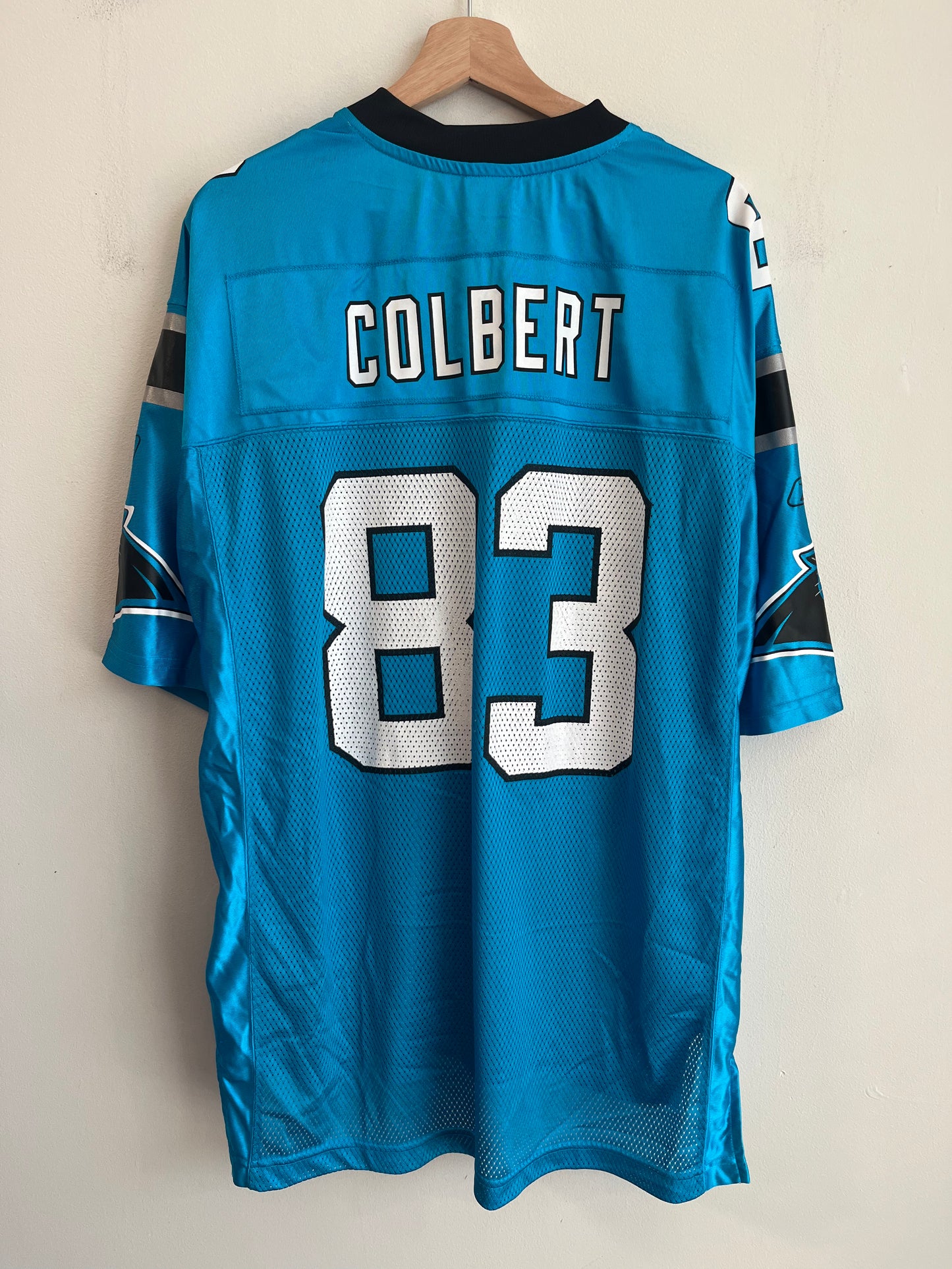00s Carolina Panthers Keary Colbert Reebok Electric Blue Jersey (L)