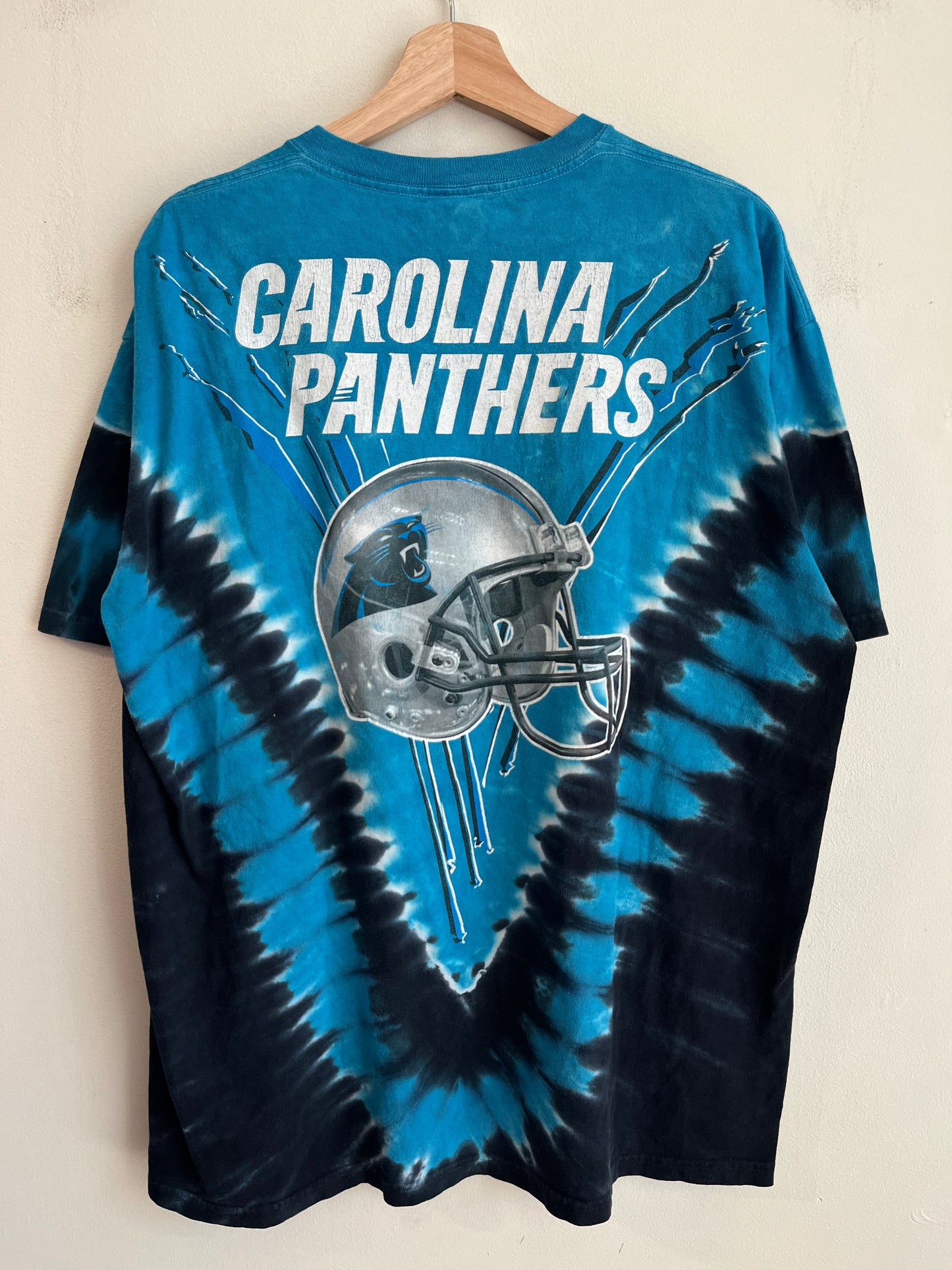 00s Carolina Panthers Tie Dye Majestic Tee (XXL)