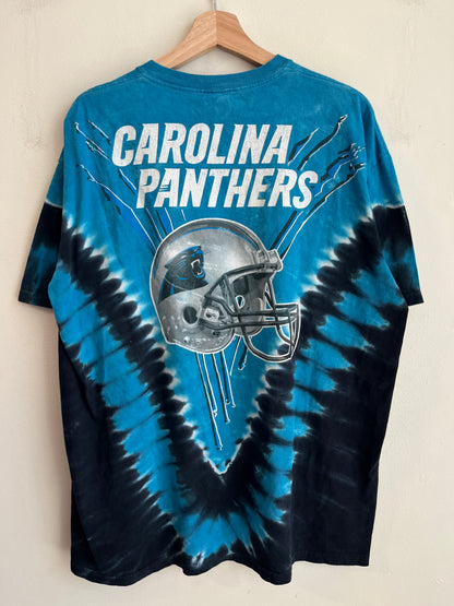 00s Carolina Panthers Tie Dye Majestic Tee (XXL)