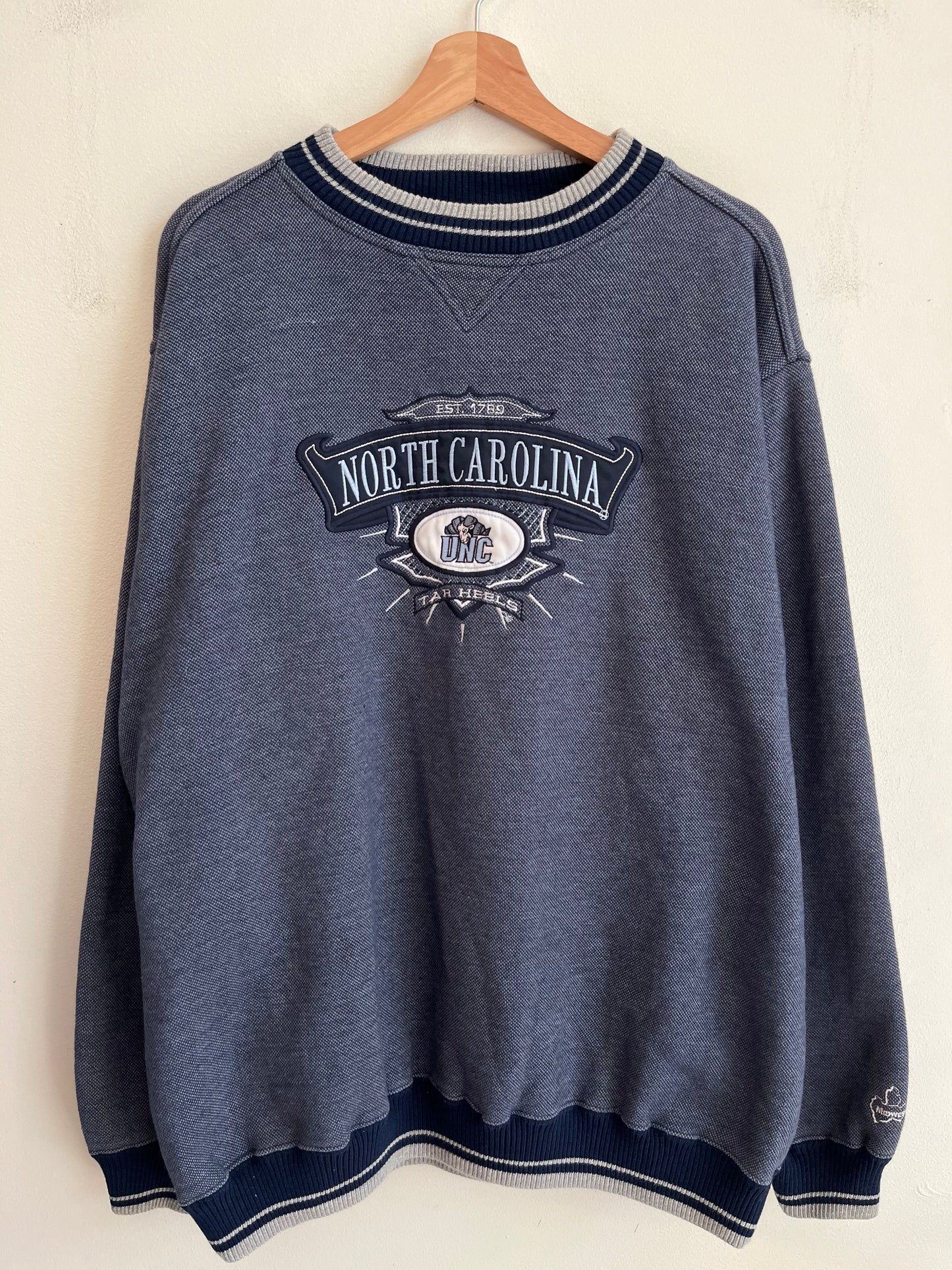 90s University of North Carolina (UNC) Embroidered Midwest Crewneck (XL)