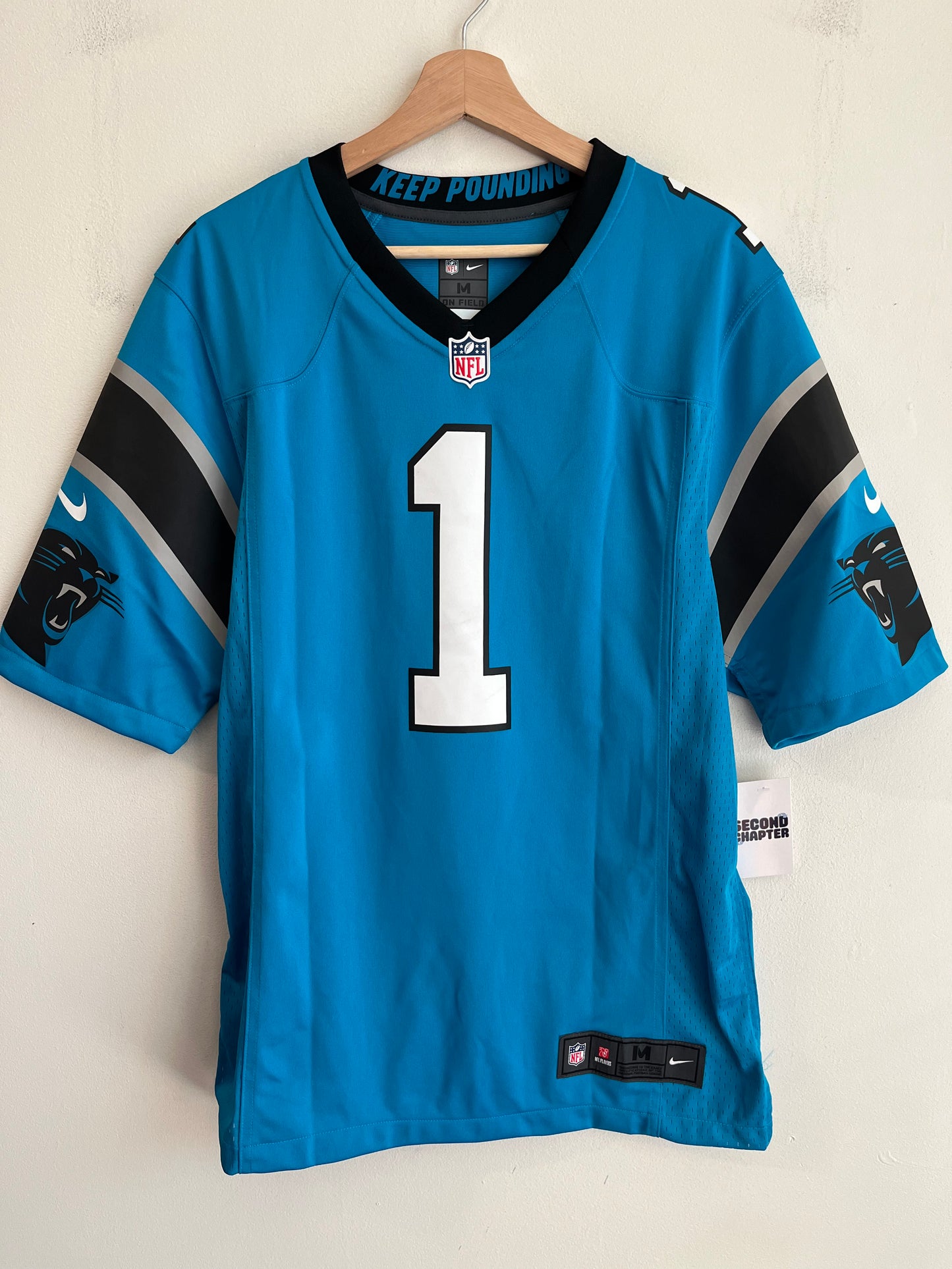 2010s Carolina Panthers Cam Newton Electric Blue Nike Jersey (M)