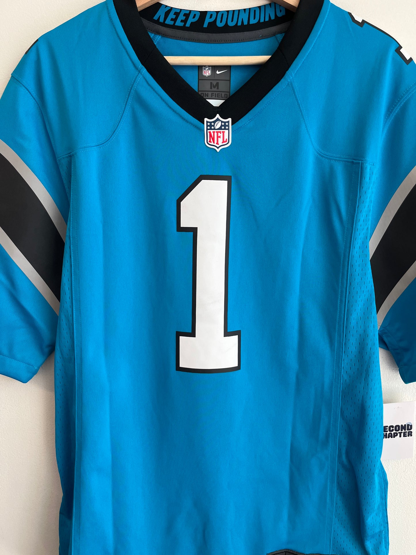2010s Carolina Panthers Cam Newton Electric Blue Nike Jersey (M)