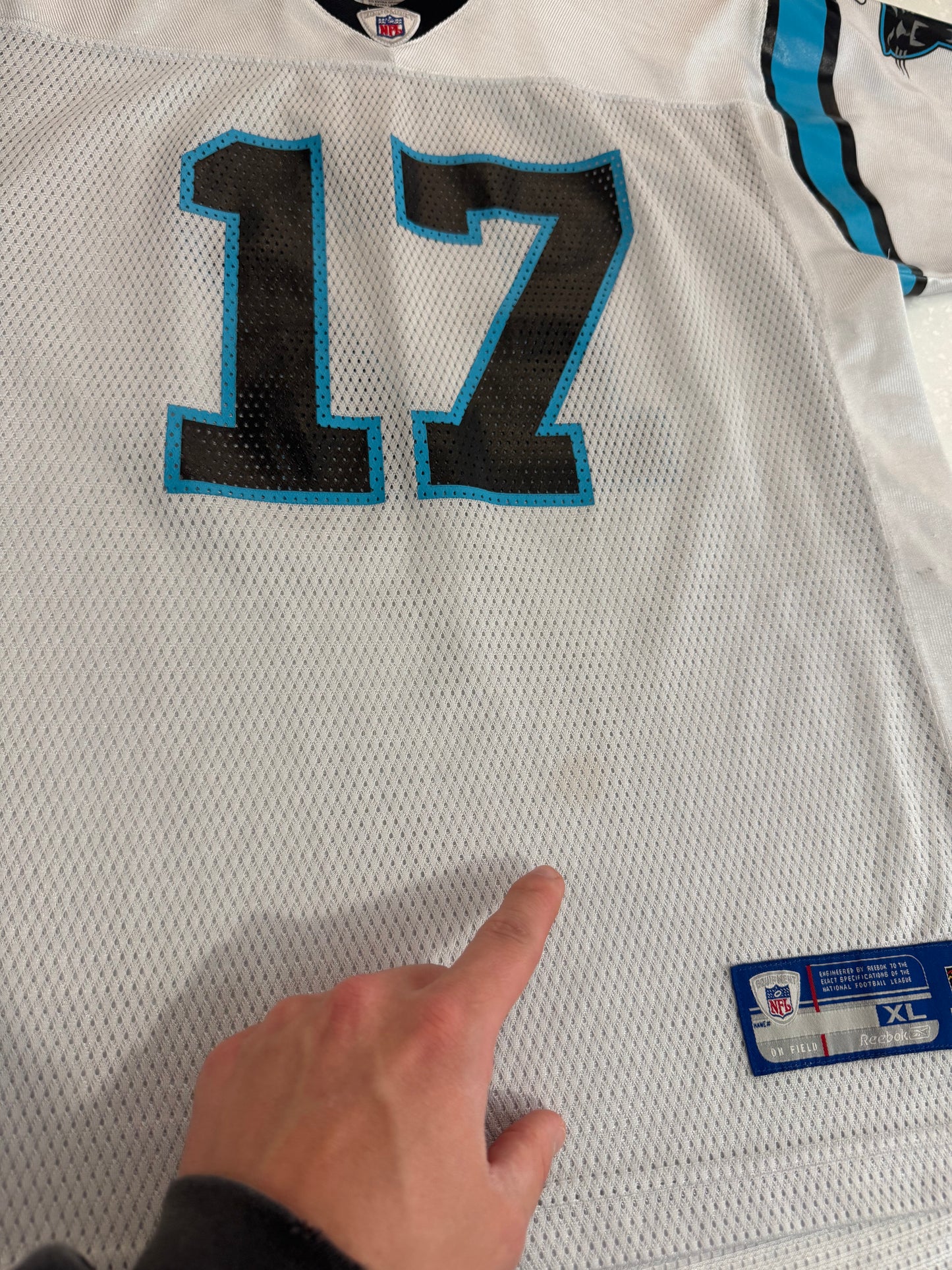 00s Carolina Panthers Jake Delhomme Away Reebok Jersey (Youth XL)