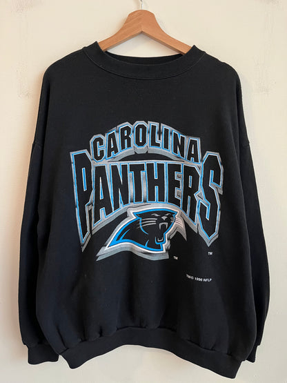 1996 Carolina Panthers Logo 7 Big Spell Out Crewneck (OS)