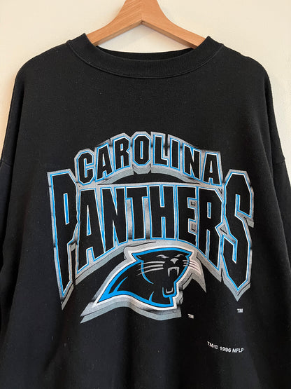1996 Carolina Panthers Logo 7 Big Spell Out Crewneck (OS)