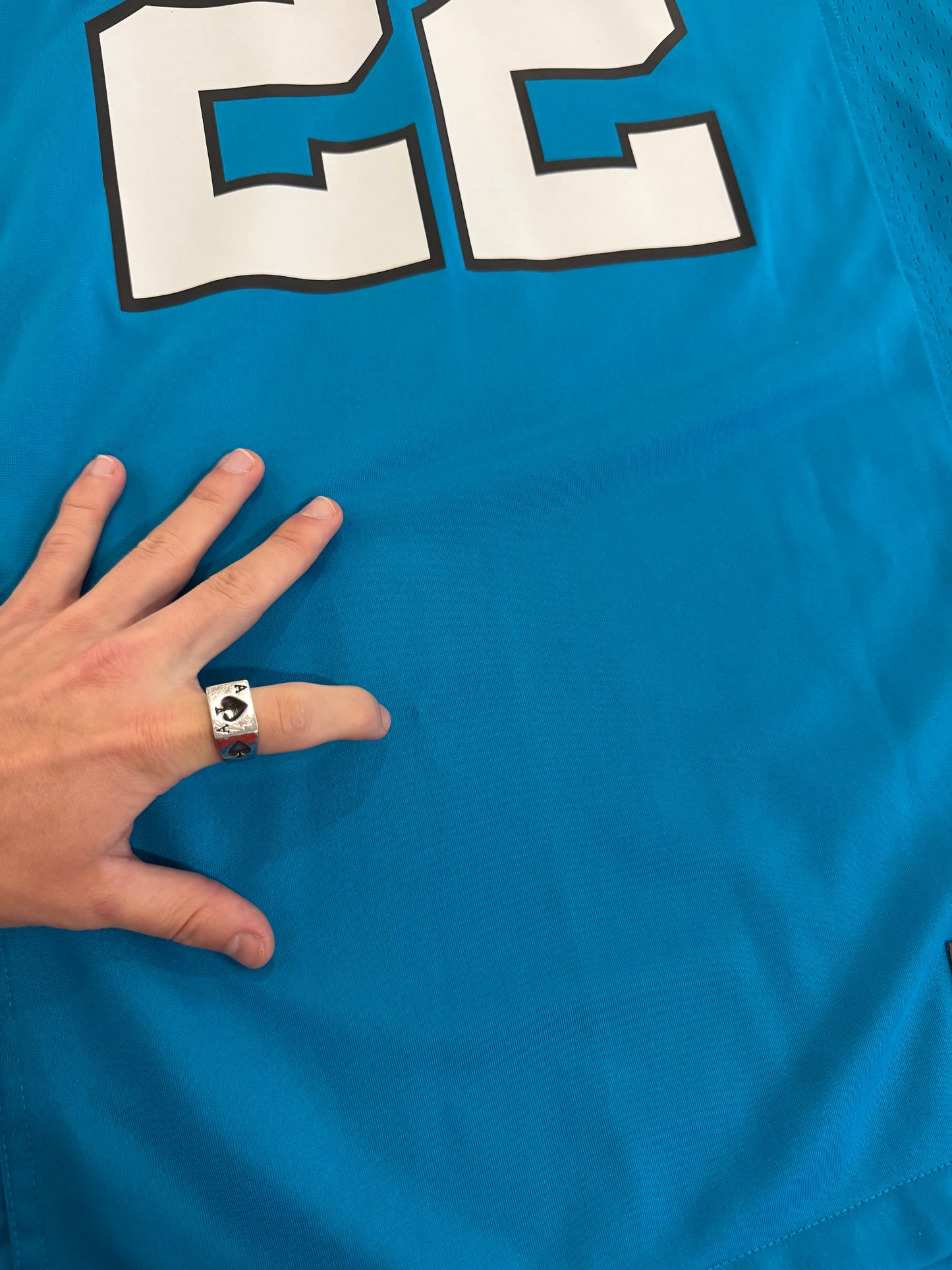 2018 Carolina Panthers Christian McCaffery Electric Blue Jersey (XL)