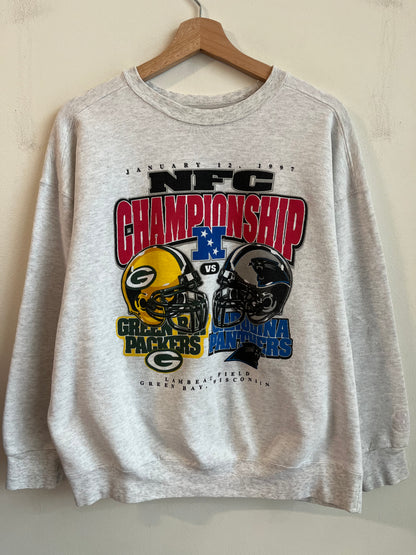 1997 Carolina Panthers Vs. Green Bay Packers Starter NFC Championship Matchup Crewneck (L)