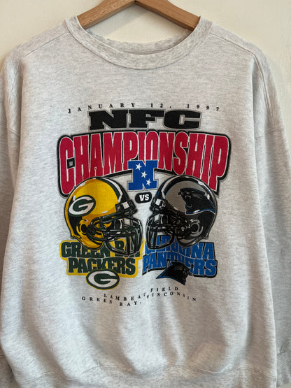 1997 Carolina Panthers Vs. Green Bay Packers Starter NFC Championship Matchup Crewneck (L)