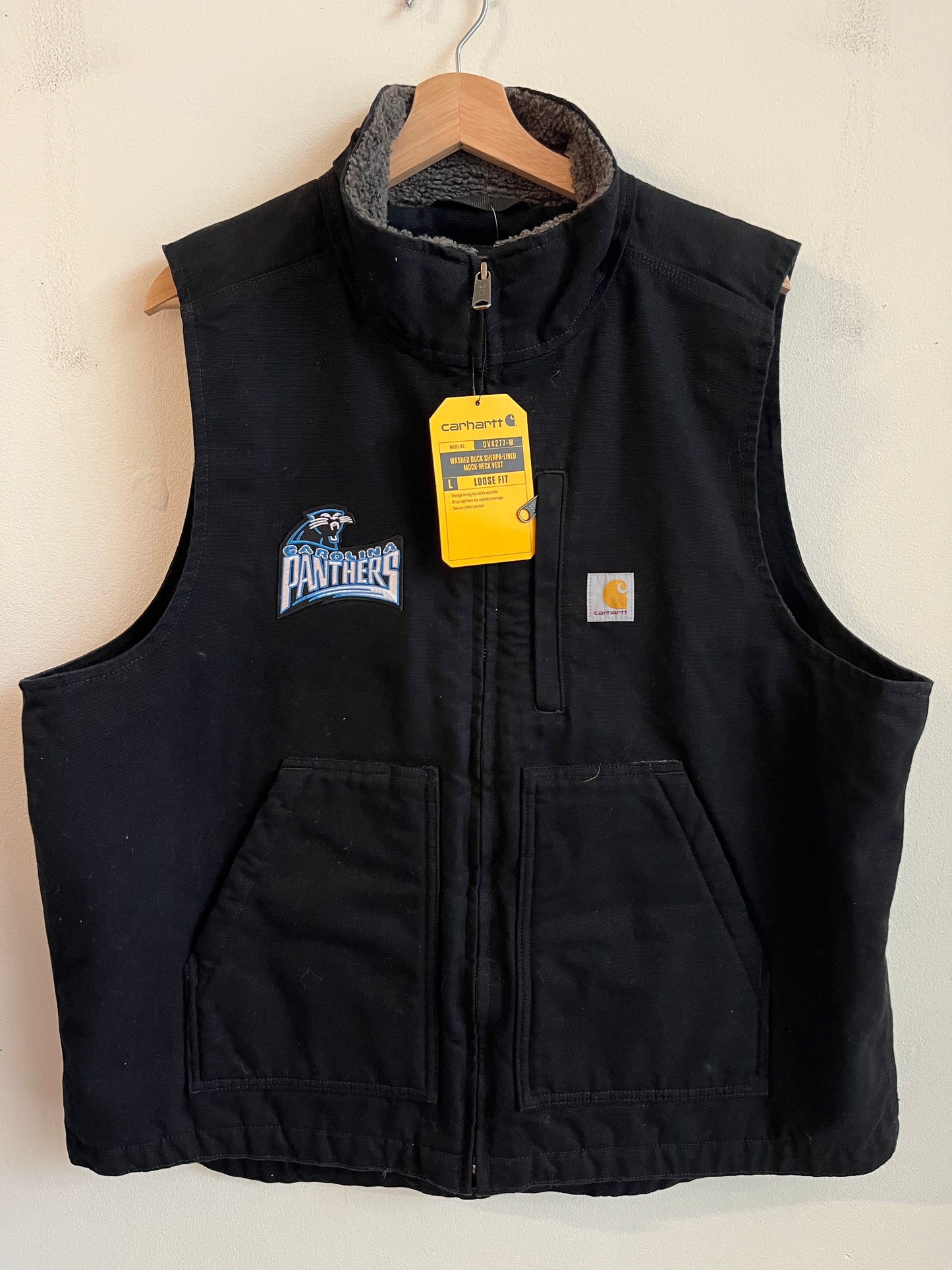 Carolina Panthers Carhartt Sherpa Lined Custom Vest (L)