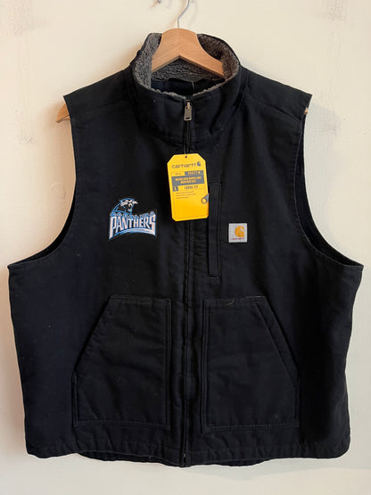 Carolina Panthers Carhartt Sherpa Lined Custom Vest (L)