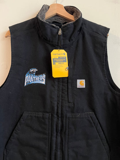 Carolina Panthers Carhartt Sherpa Lined Custom Vest (L)