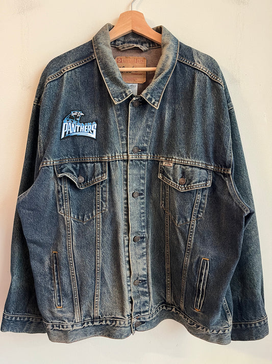 00s Carolina Panthers Faded Custom Levi Jacket (XXL)