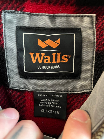 00s Carolina Panthers Flannel Lined Faded Custom Walls Jacket (XL)