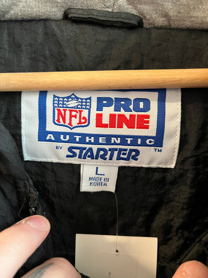 90s Carolina Panthers Starter Pro Line Puffer Jacket (L) (Zipper Flaw)