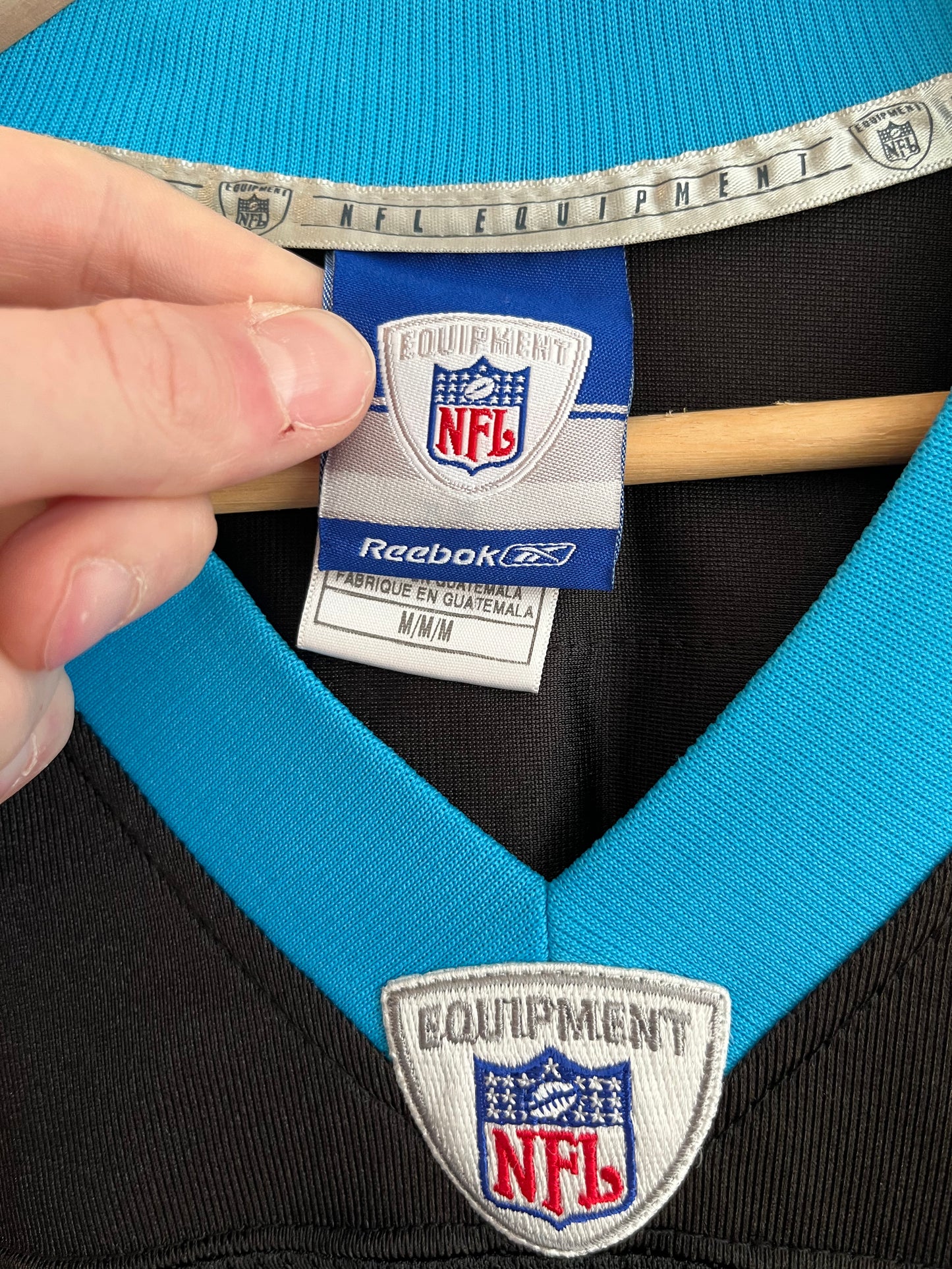00s Carolina Panthers David Moore Reebok Home Jersey (M)