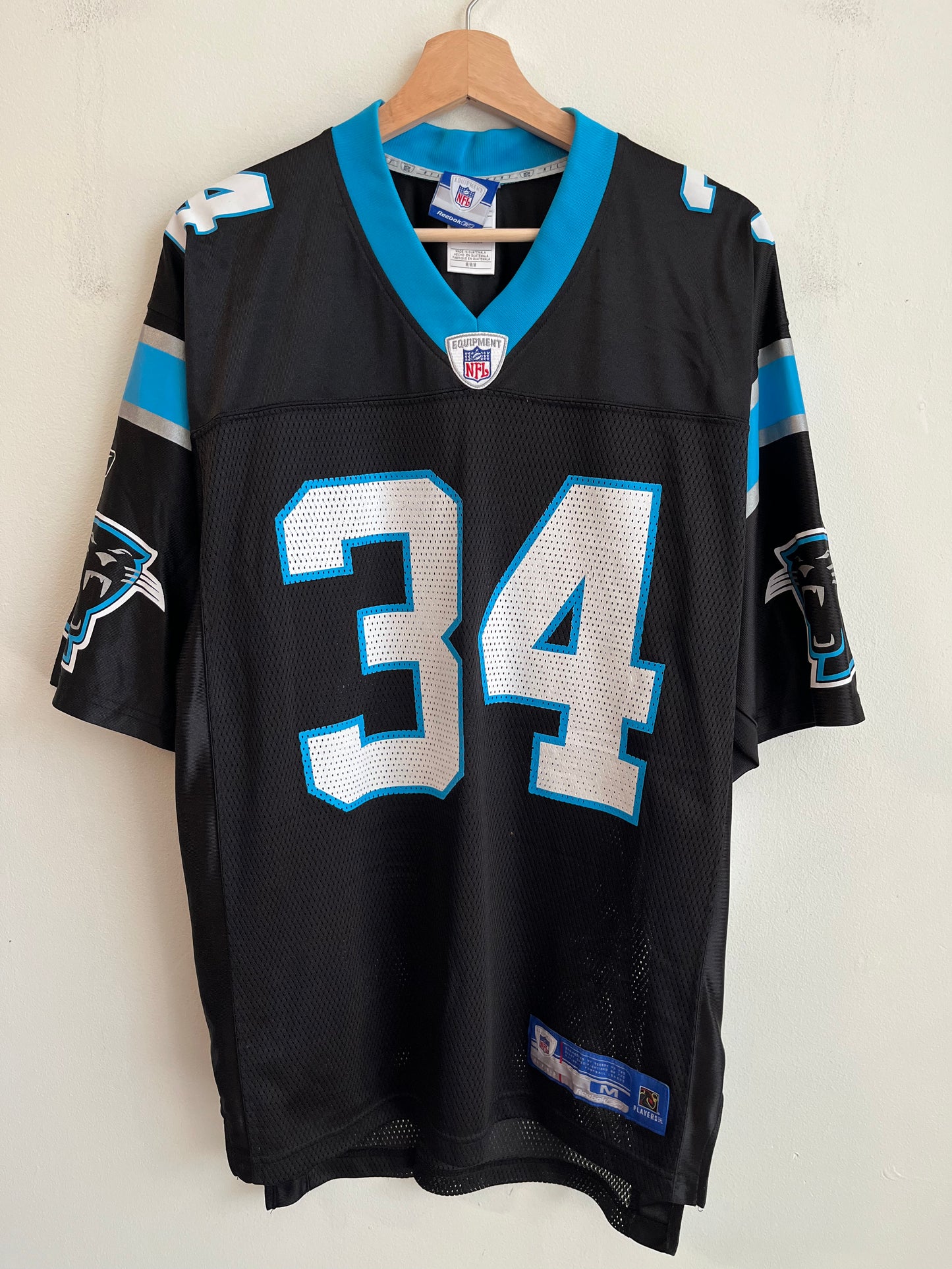 00s Carolina Panthers DeAngelo Williams Reebok Home Jersey (M)