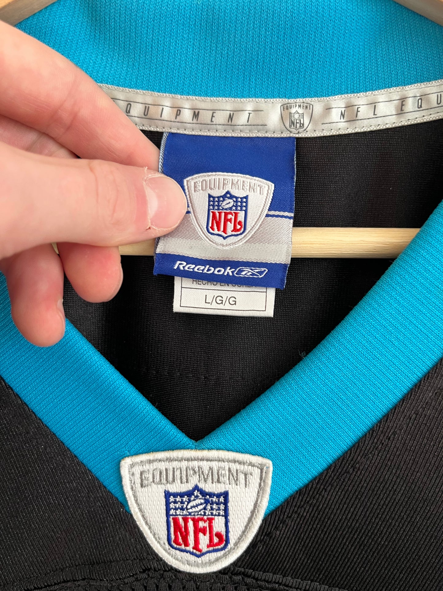 00s Carolina Panthers Ken Lucas Reebok Home Jersey (L)