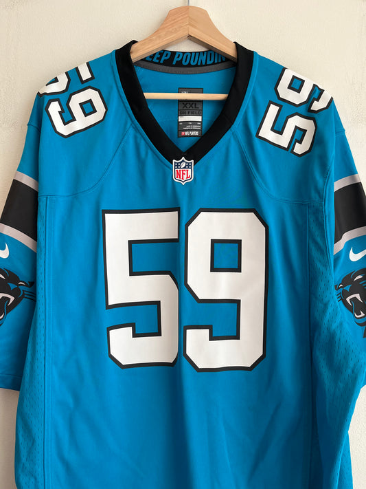 2010s Carolina Panthers Luke Kuechly Blue Nike Jersey (XXL)