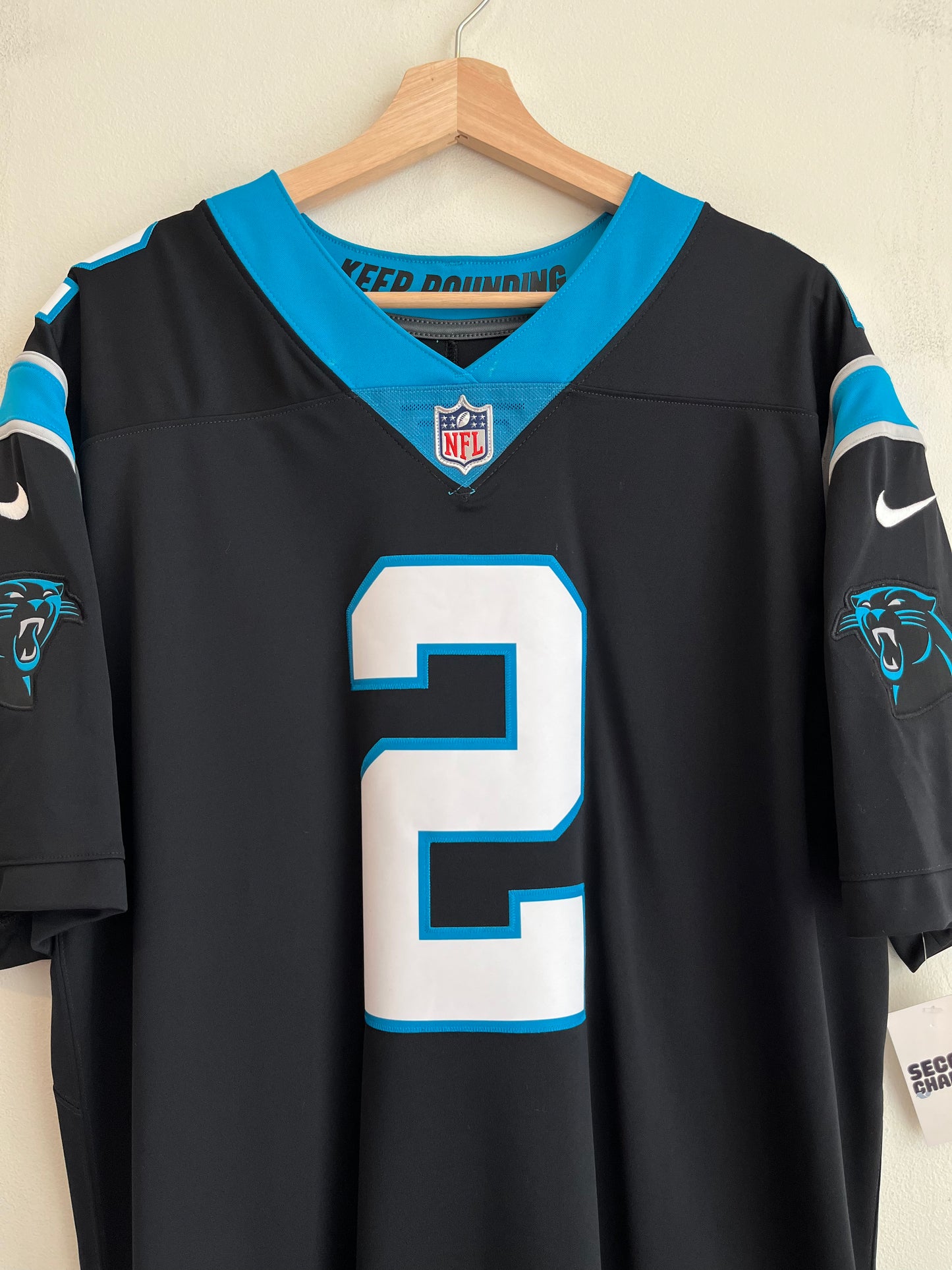 2022 Carolina Panthers DJ Moore Stitched Nike Home Jersey (XL)