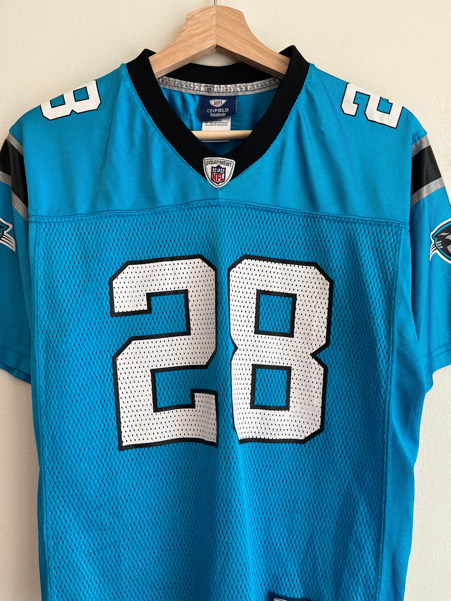 00s Carolina Panthers Jonathan Stewart Blue Reebok Jersey (Youth L)