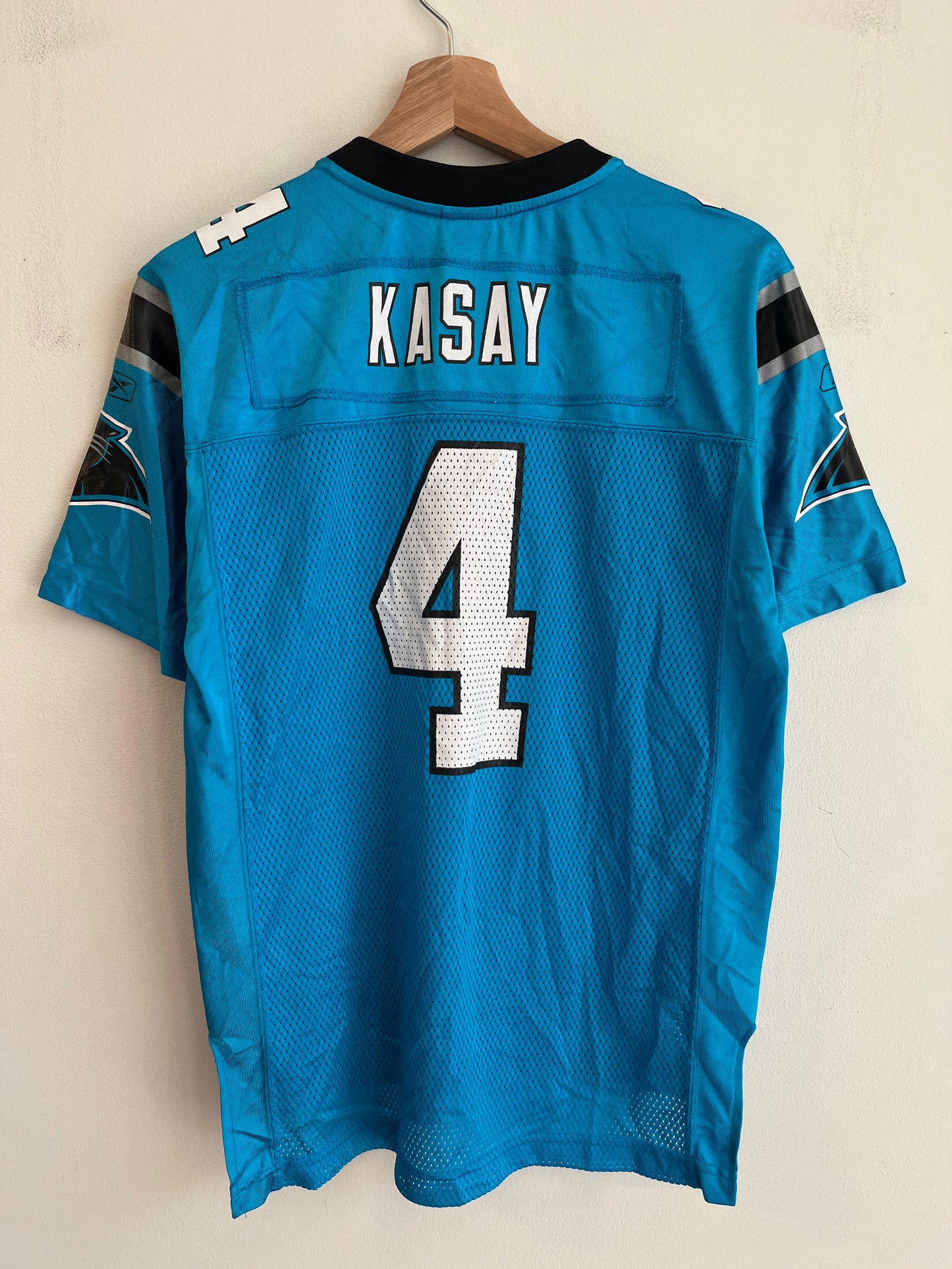00s Carolina Panthers John Kasay Blue Reebok Jersey (Youth L)