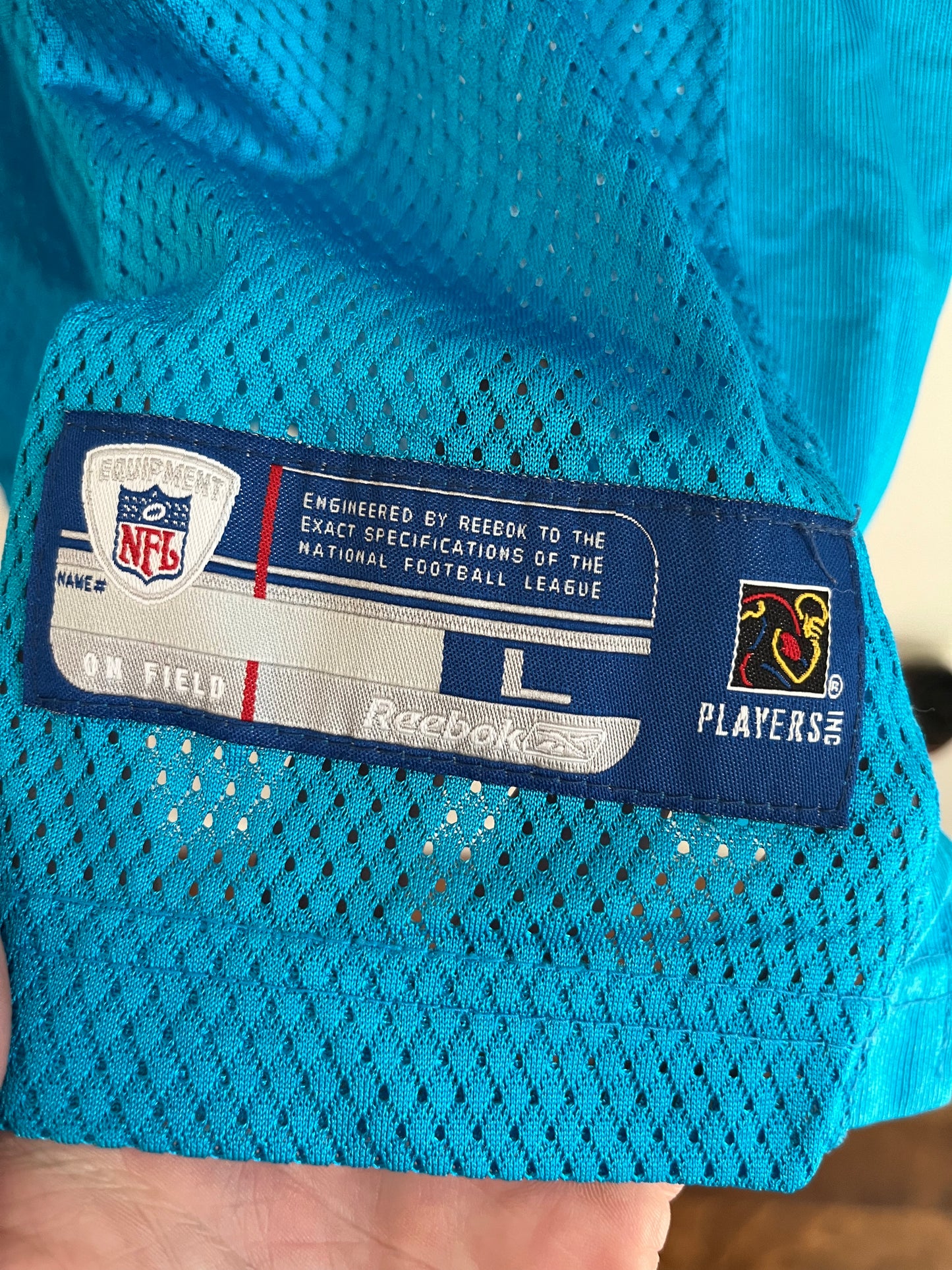 00s Carolina Panthers John Kasay Blue Reebok Jersey (Youth L)