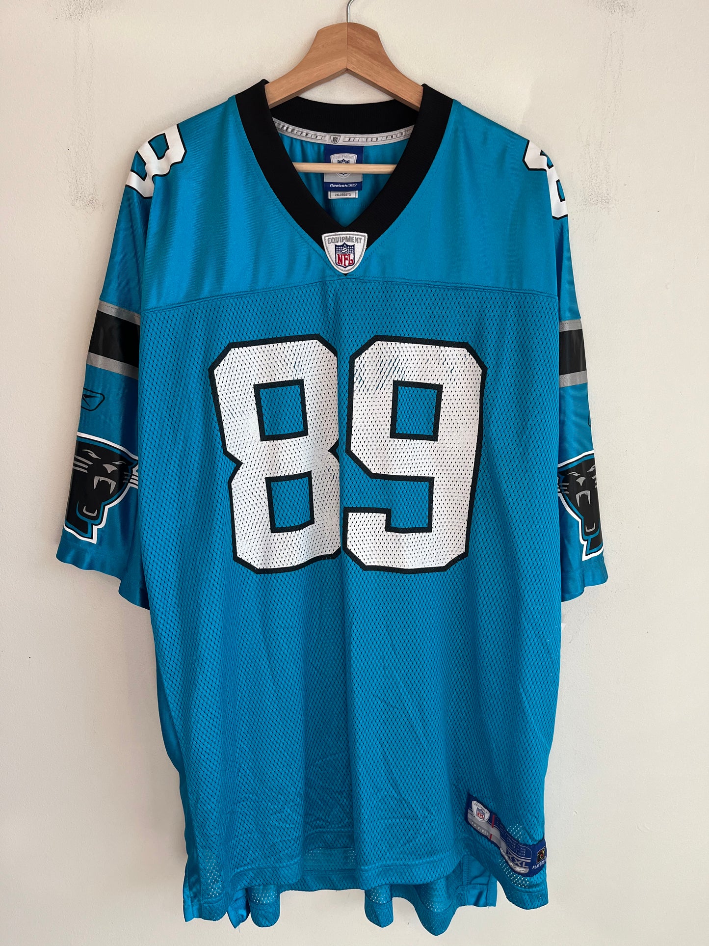 00s Carolina Panthers Steve Smith Blue Reebok Jersey (XXL)