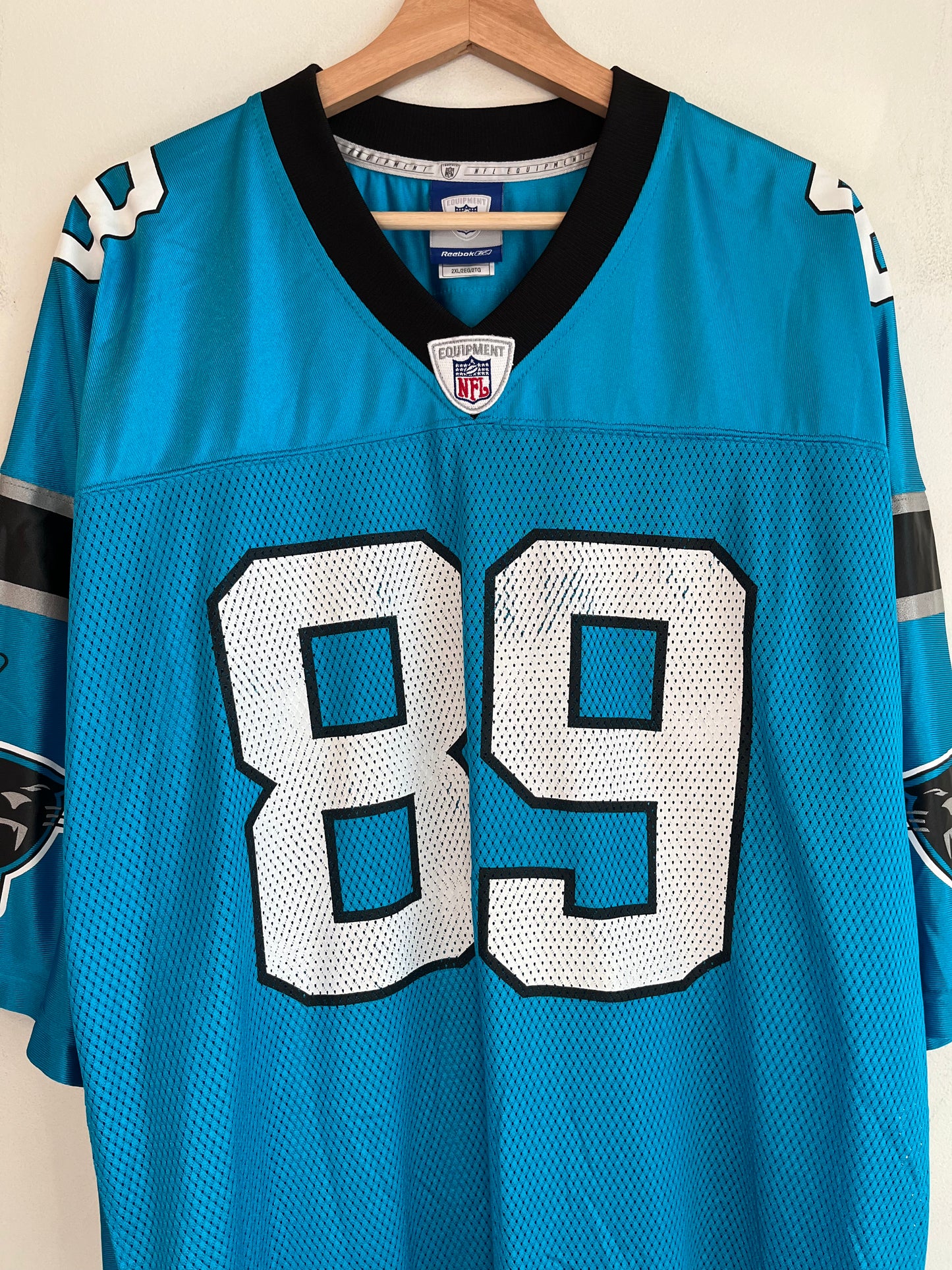 00s Carolina Panthers Steve Smith Blue Reebok Jersey (XXL)