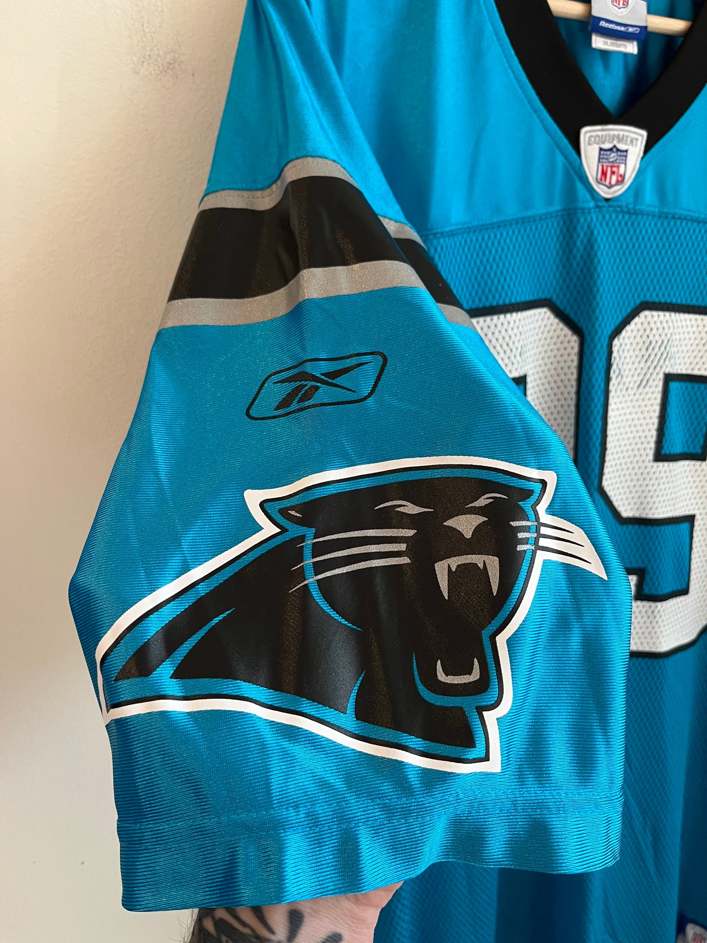 00s Carolina Panthers Steve Smith Blue Reebok Jersey (XXL)