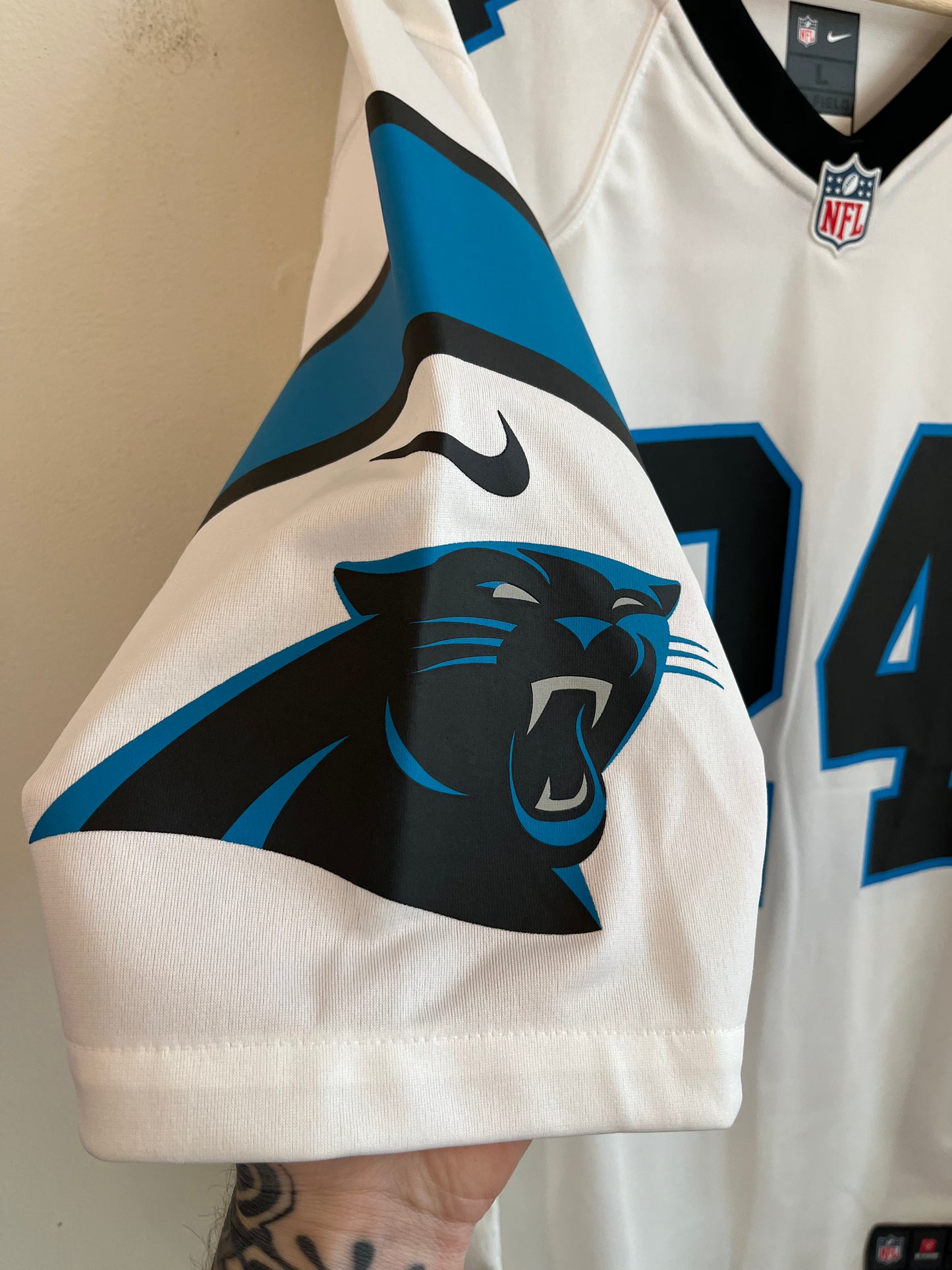 00s Carolina Panthers James Bradberry Nike Away Jersey (L)