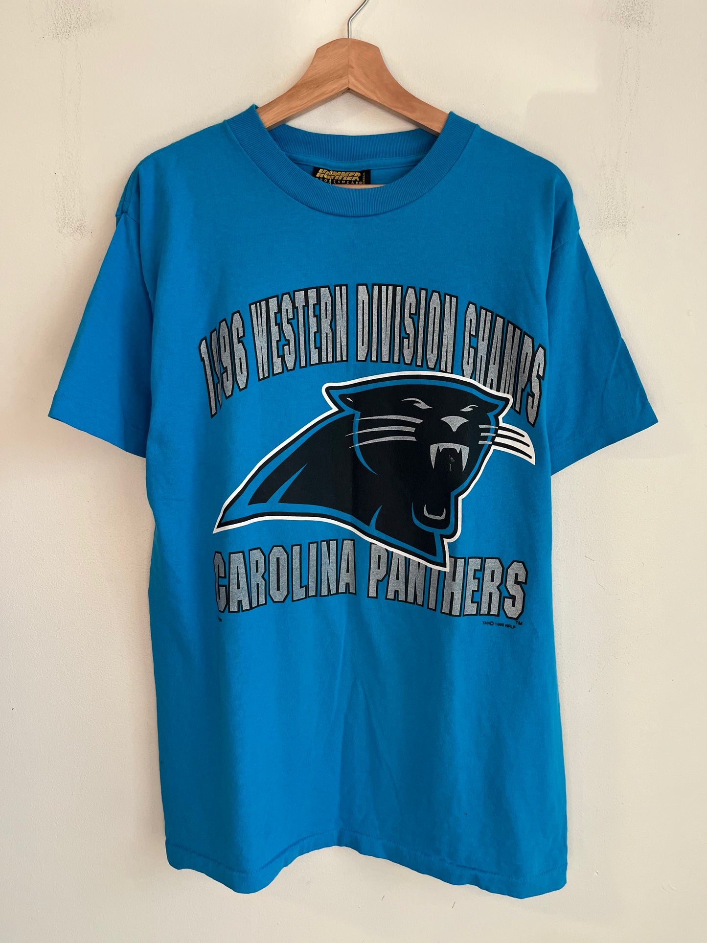 1995 Carolina Panthers Hummer Western Division Champions Blue Tee (L)
